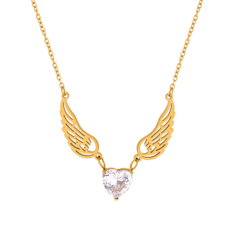 Angel Heart Gold Chain Necklace - SazenIce