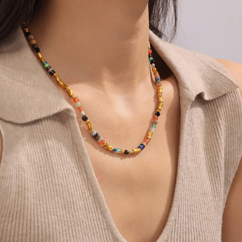 Artisan Multicolor Bead and Necklace - SazenIce