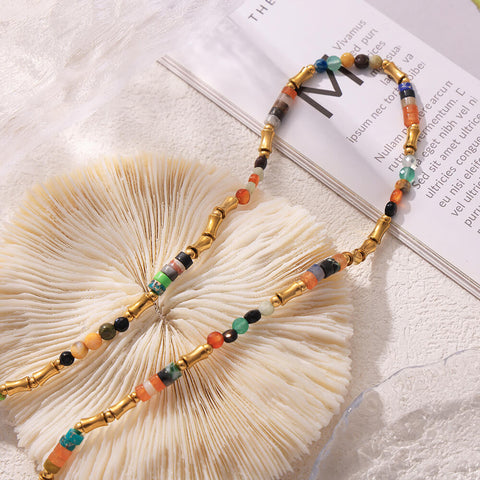 Artisan Multicolor Bead and Necklace - SazenIce