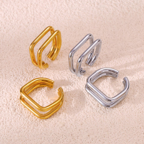 Double U-Shaped Open Ring - SazenIce