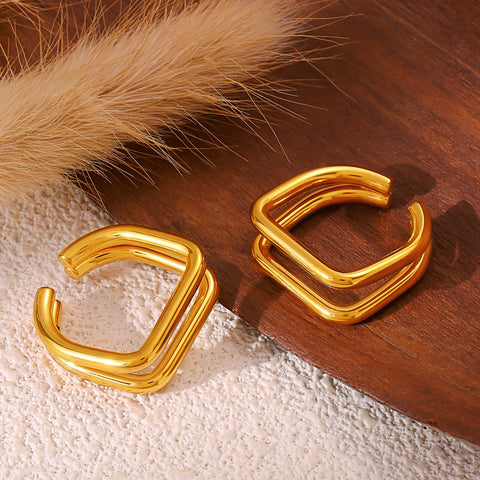 Double U-Shaped Open Ring - SazenIce
