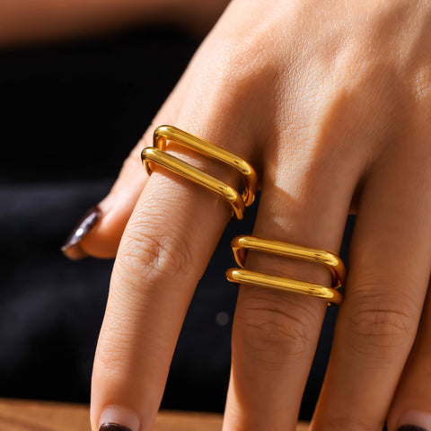 Double U-Shaped Open Ring - SazenIce