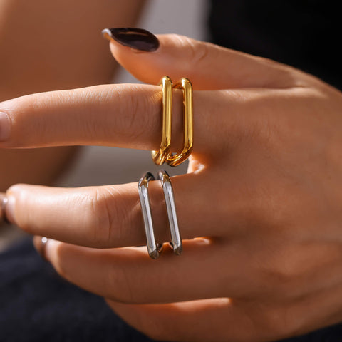 Double U-Shaped Open Ring - SazenIce