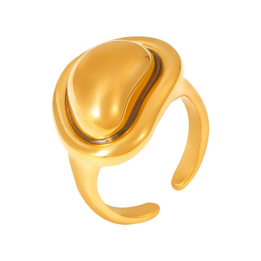 Golden Bean Sculpted Ring - SazenIce