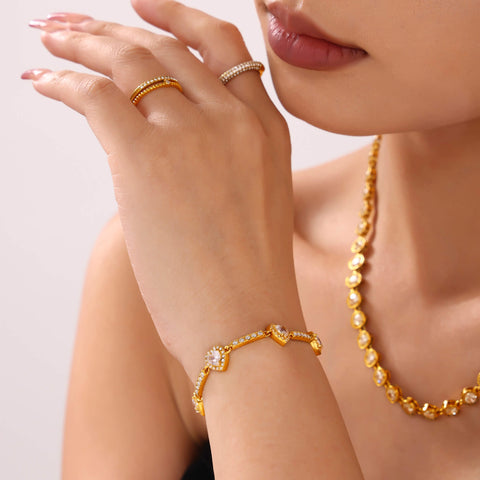 Gradient Crystal Circle Bracelet - SazenIce