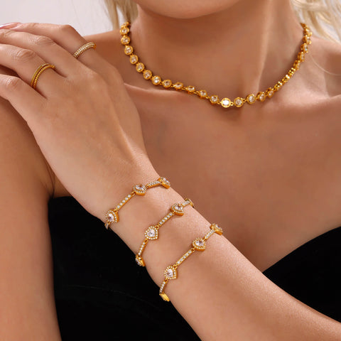 Gradient Crystal Circle Bracelet - SazenIce
