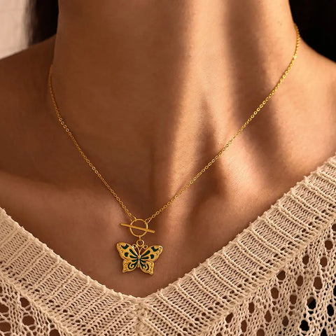 Healing Current Butterfly Necklace and Earrings Set - SazenIce
