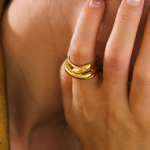 Layered Ripple Ring - SazenIce