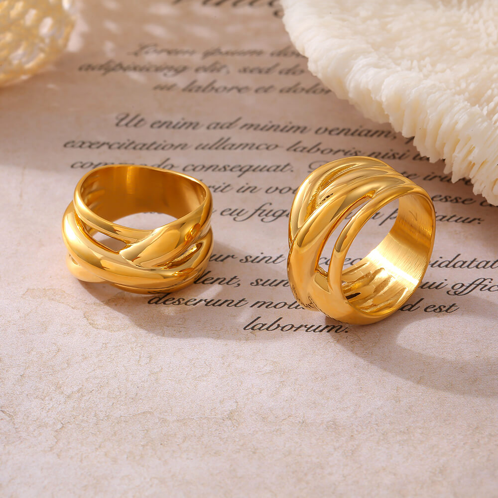 Layered Ripple Ring - SazenIce