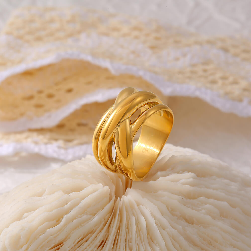 Layered Ripple Ring - SazenIce