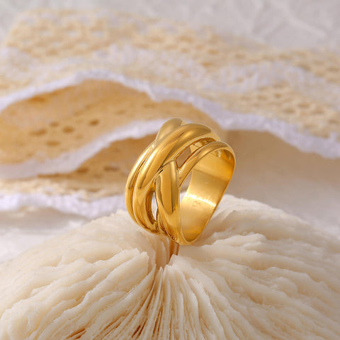 Layered Ripple Ring - SazenIce