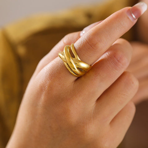 Layered Ripple Ring - SazenIce