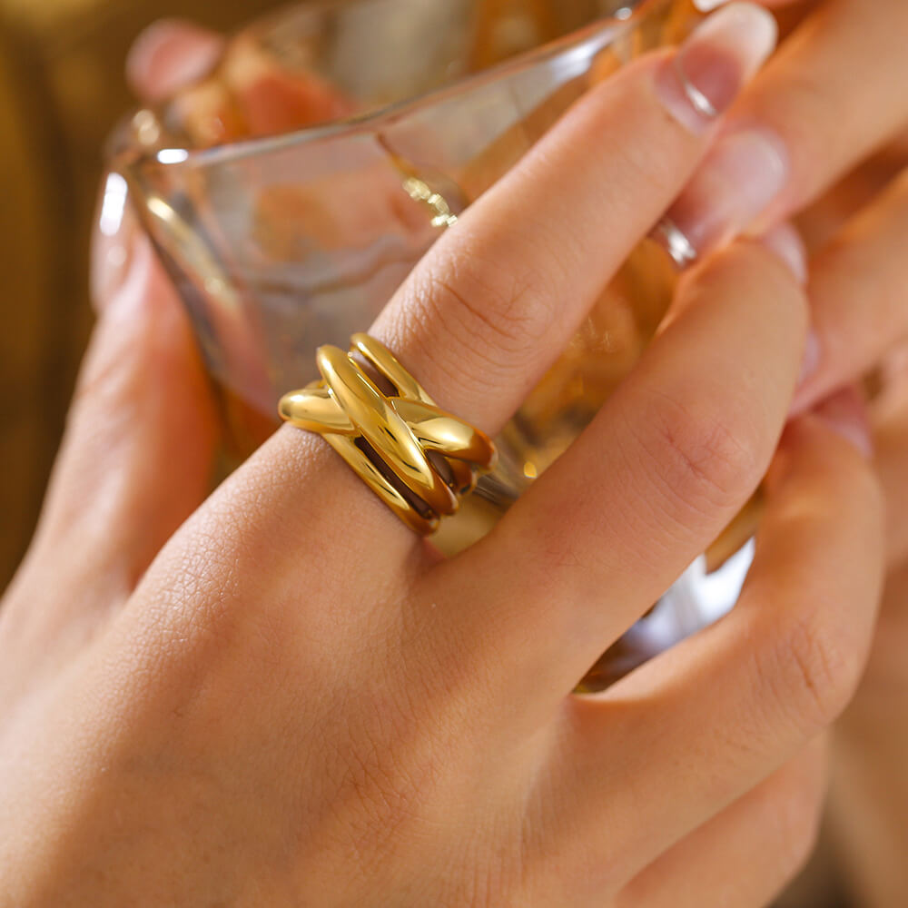 Layered Ripple Ring - SazenIce