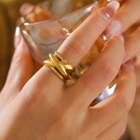 Layered Ripple Ring - SazenIce