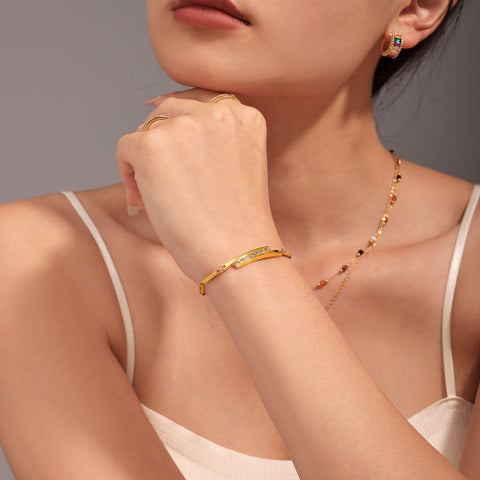 Linear Light Sculpted Chain Bracelet - SazenIce