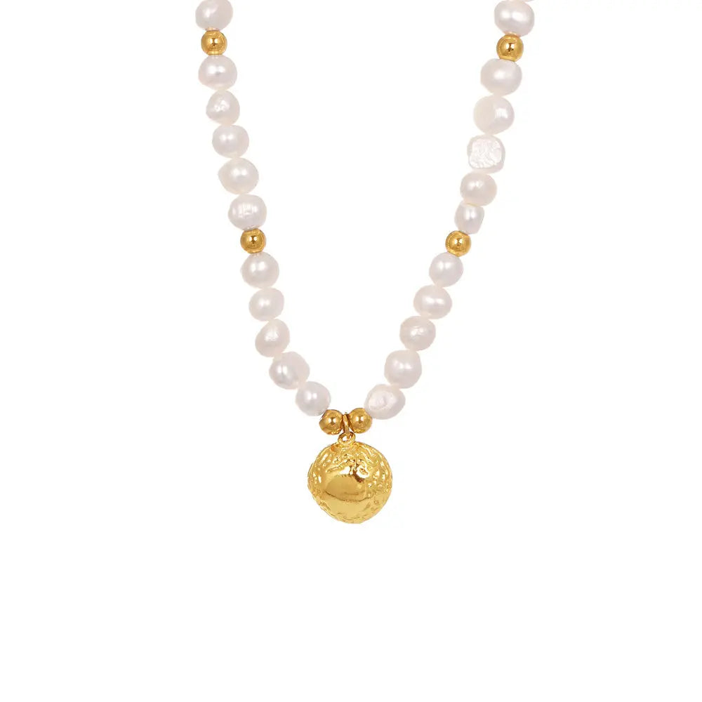 Minimalist Freshwater Pearl Gold Pendant - SazenIce