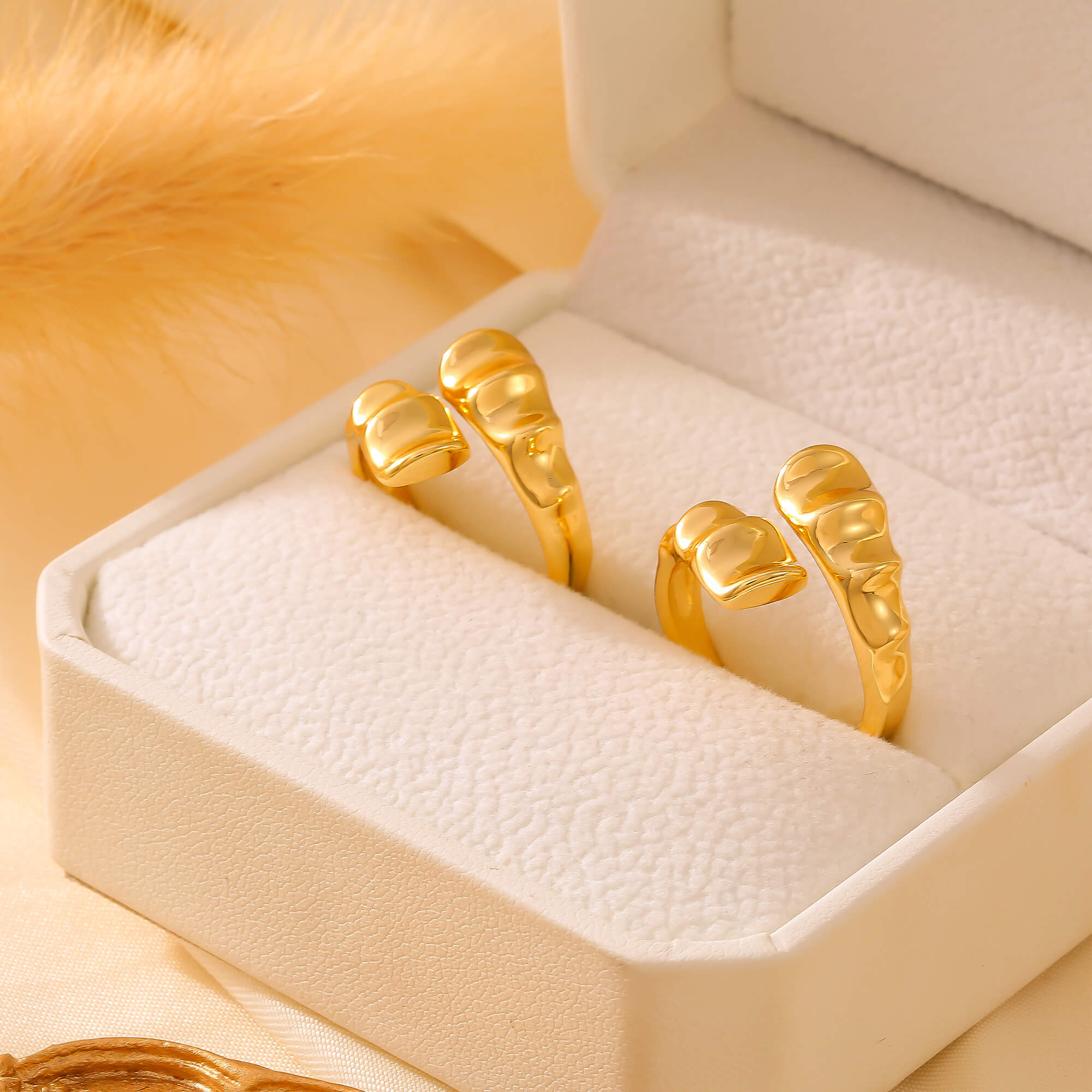 Molten Rock-Inspired Irregular Open Ring - SazenIce