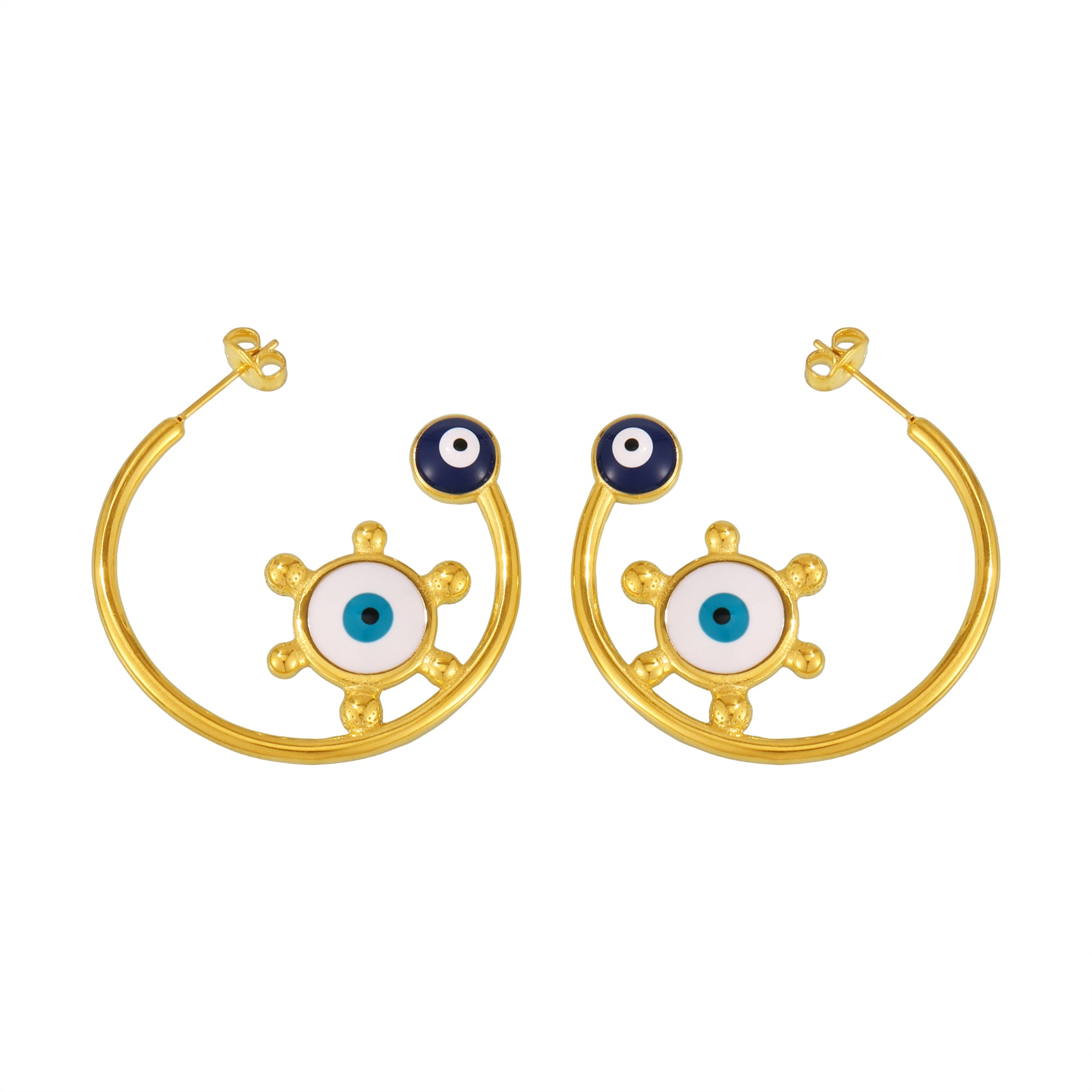 Mystic Eye Symbol Hoop Earrings - SazenIce