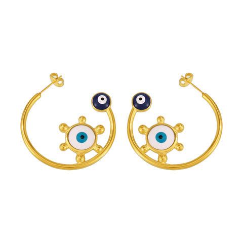 Mystic Eye Symbol Hoop Earrings - SazenIce