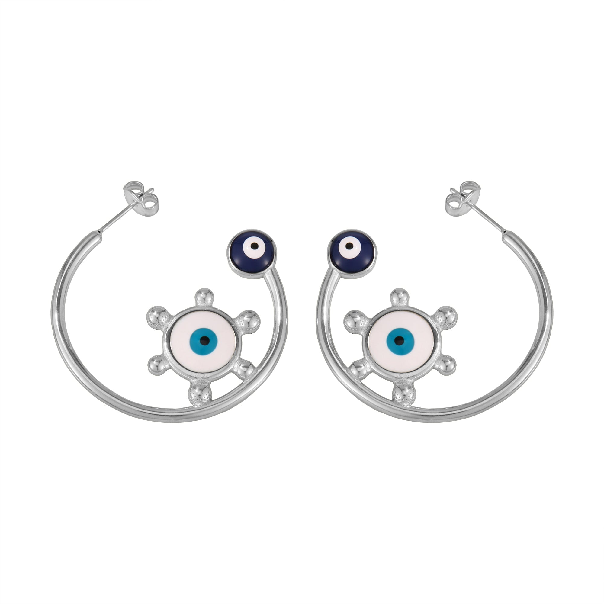 Mystic Eye Symbol Hoop Earrings - SazenIce