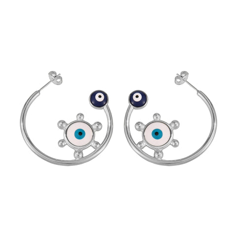 Mystic Eye Symbol Hoop Earrings - SazenIce