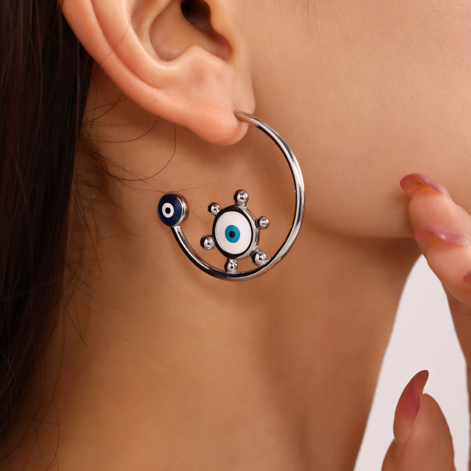 Mystic Eye Symbol Hoop Earrings - SazenIce