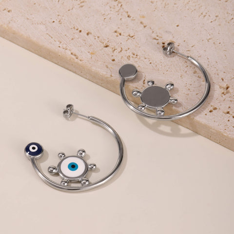 Mystic Eye Symbol Hoop Earrings - SazenIce
