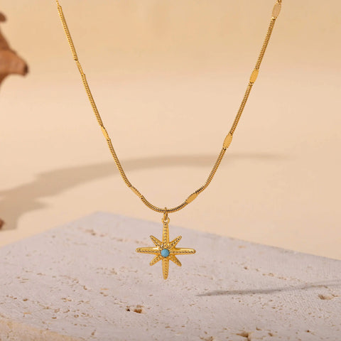 Ocean Star Turquoise Pendant Necklace - SazenIce