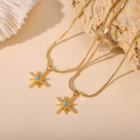 Ocean Star Turquoise Pendant Necklace - SazenIce