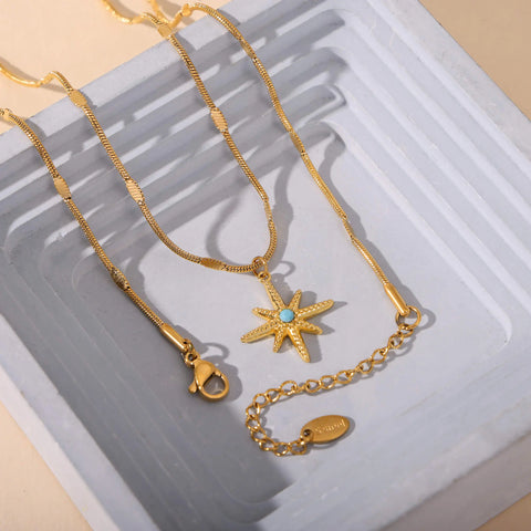 Ocean Star Turquoise Pendant Necklace - SazenIce