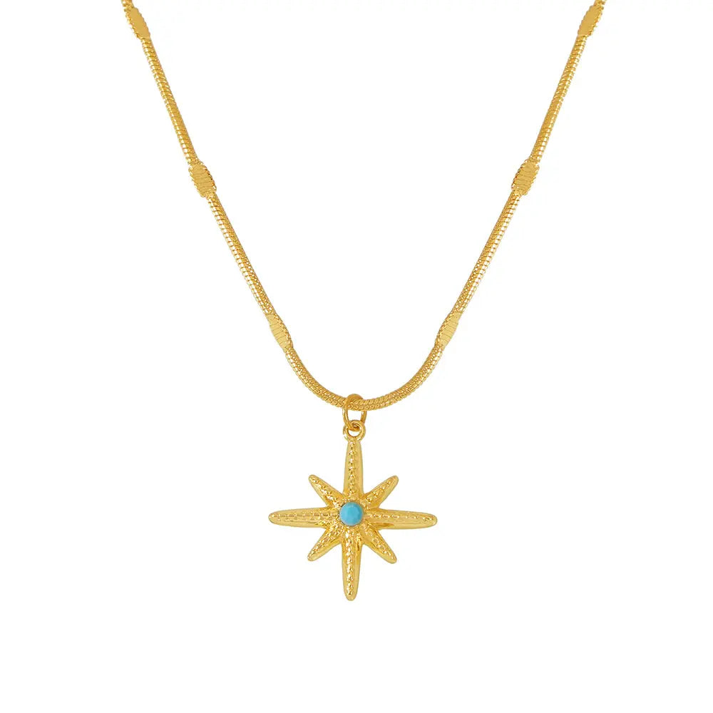 Ocean Star Turquoise Pendant Necklace - SazenIce
