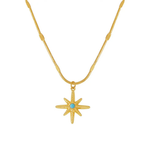 Ocean Star Turquoise Pendant Necklace - SazenIce