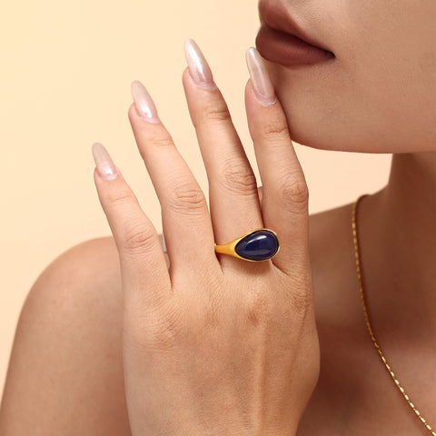 Onyx Oval Ring - SazenIce