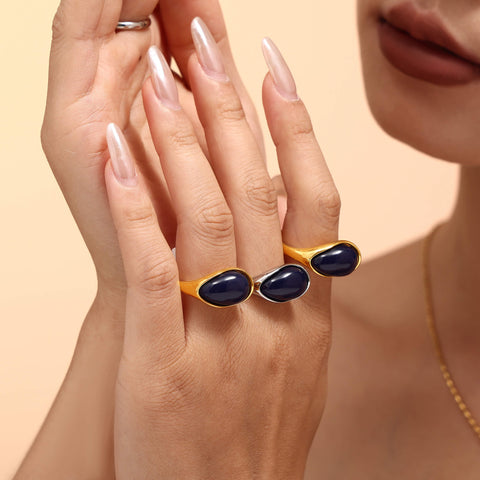 Onyx Oval Ring - SazenIce