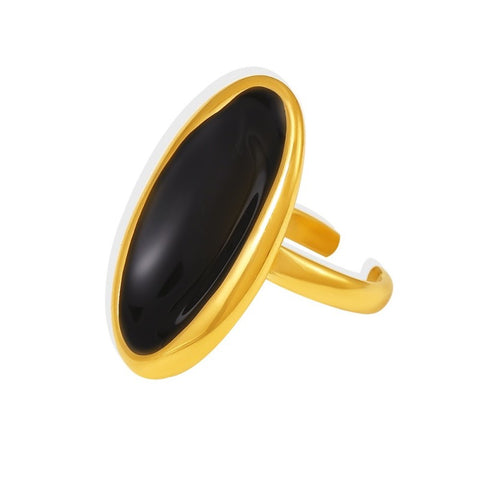 Parisian Oval Onyx Ring - SazenIce