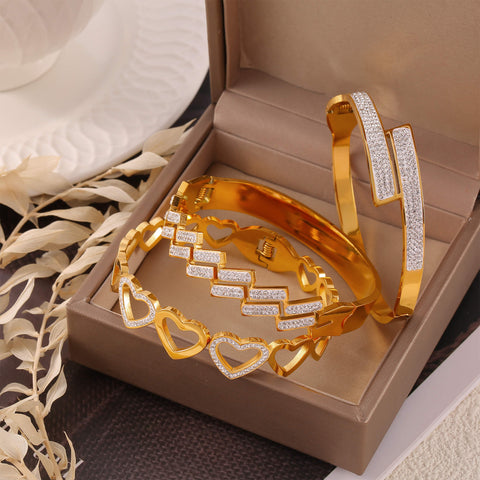 Statement Bangle Zircon Sets - SazenIce