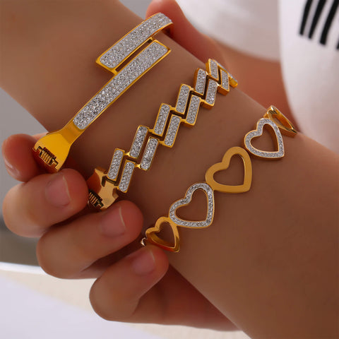 Statement Bangle Zircon Sets - SazenIce