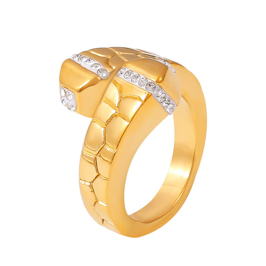 Stone Texture Open Ring - SazenIce
