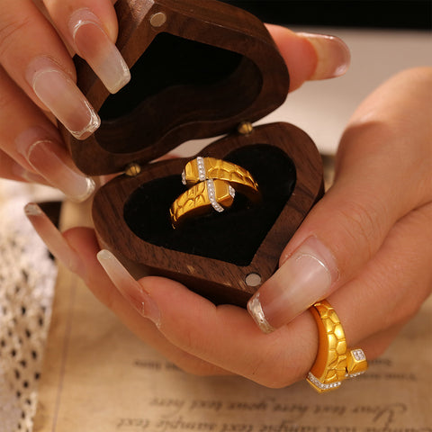 Stone Texture Open Ring - SazenIce