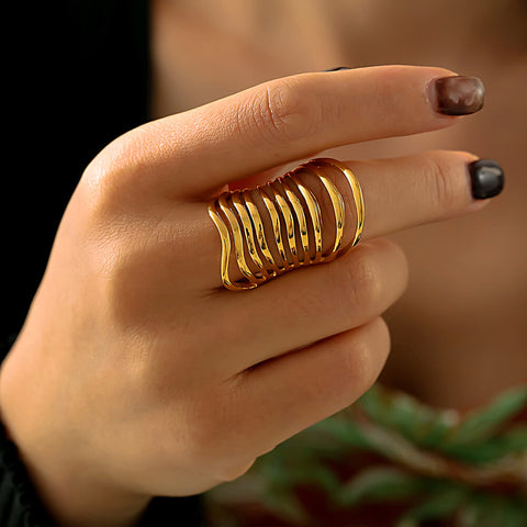 Strata Layered Cutout Ring - SazenIce