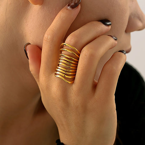 Strata Layered Cutout Ring - SazenIce