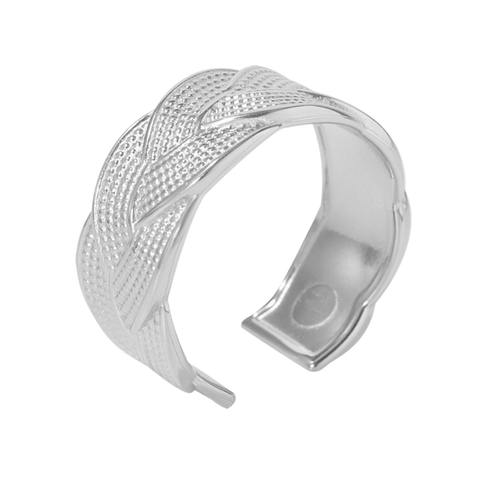 Twisted Braided Stainless Steel Open Ring - SazenIce