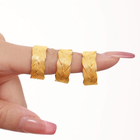Twisted Braided Stainless Steel Open Ring - SazenIce