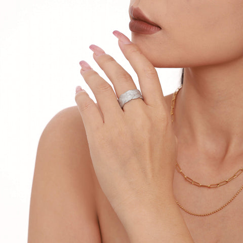 Twisted Braided Stainless Steel Open Ring - SazenIce